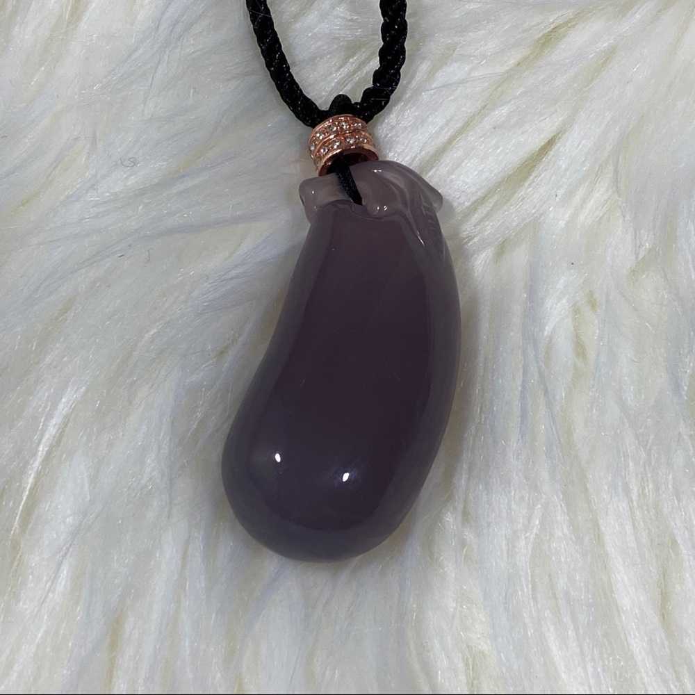 Purple Chalcedony (紫玉髓) "Eggplant" Necklace